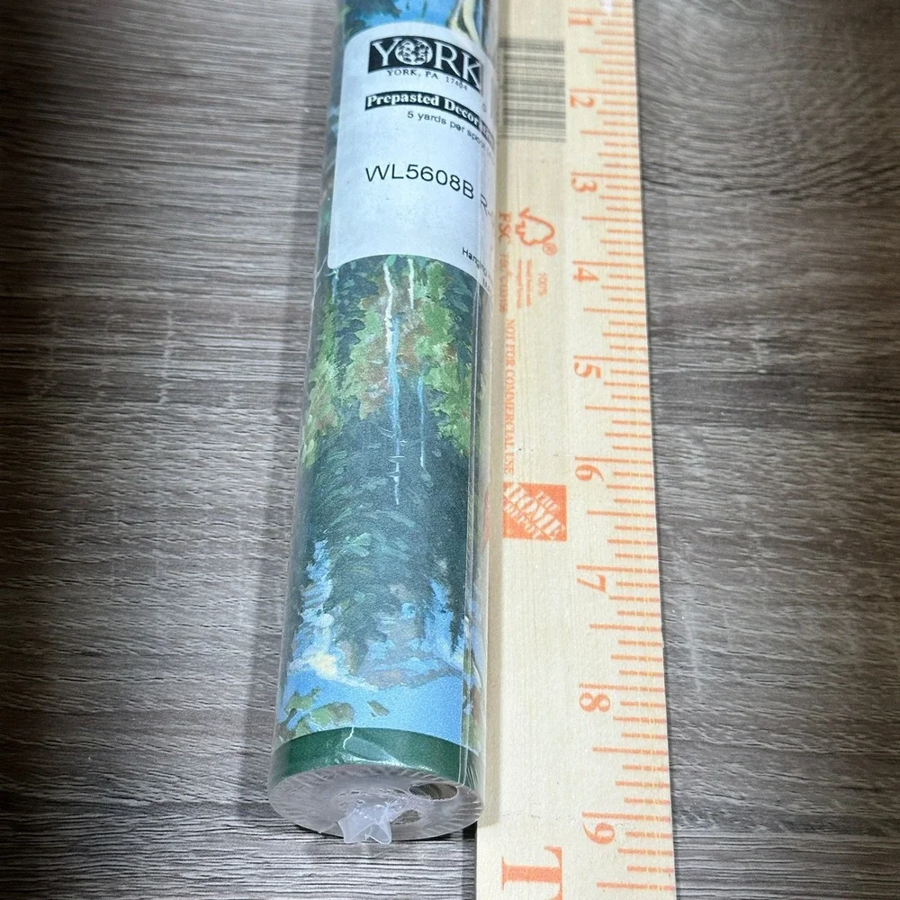 20 Yards York Wildlife Moose Forest Prepasted Wallpaper Border Alaska Cabin USA